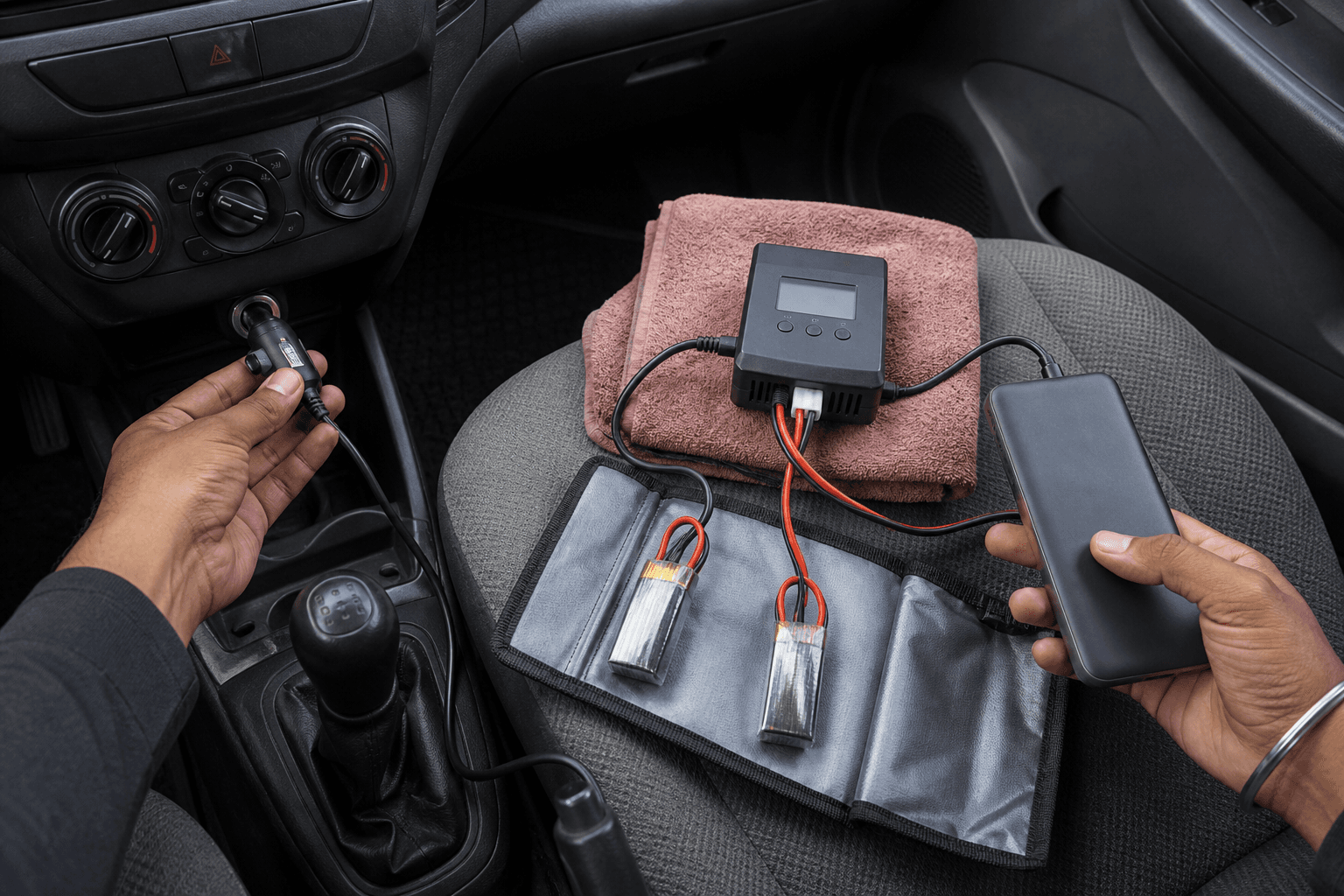 Field charging from car power: Options compared