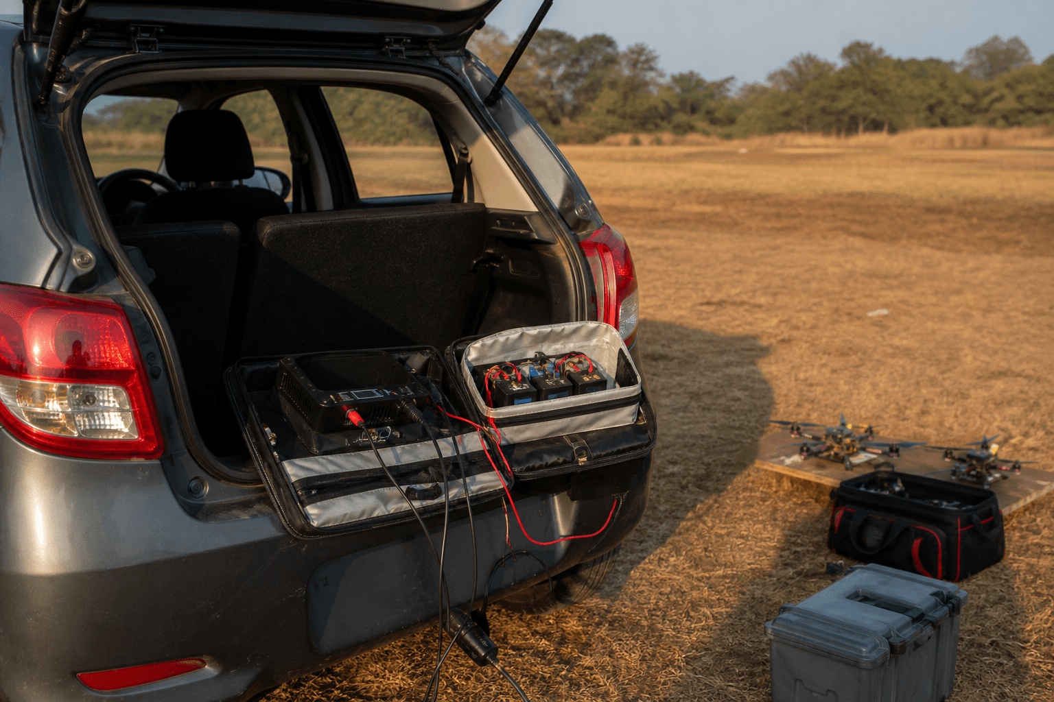 Field charging from car power