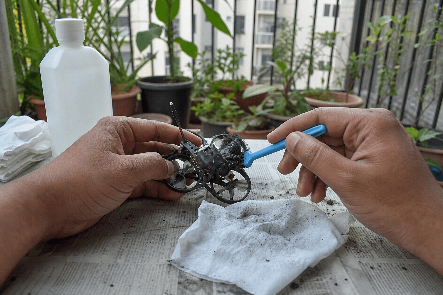 How to clean an FPV drone after a crash