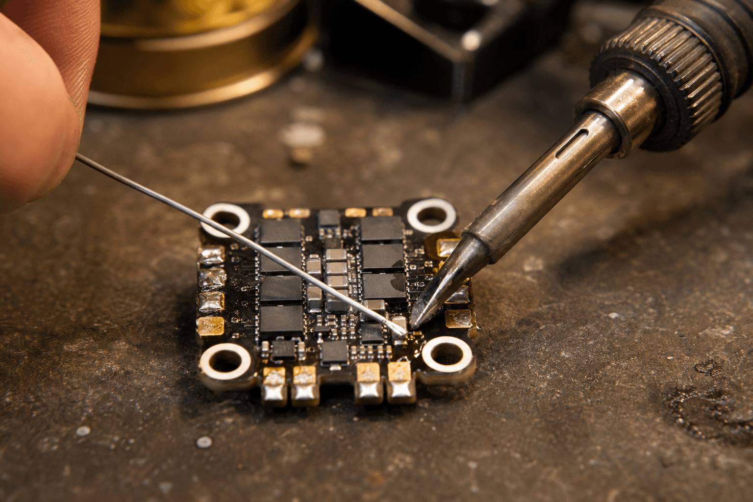 Soldering ESCs and pads without lifting traces: Iron and tip