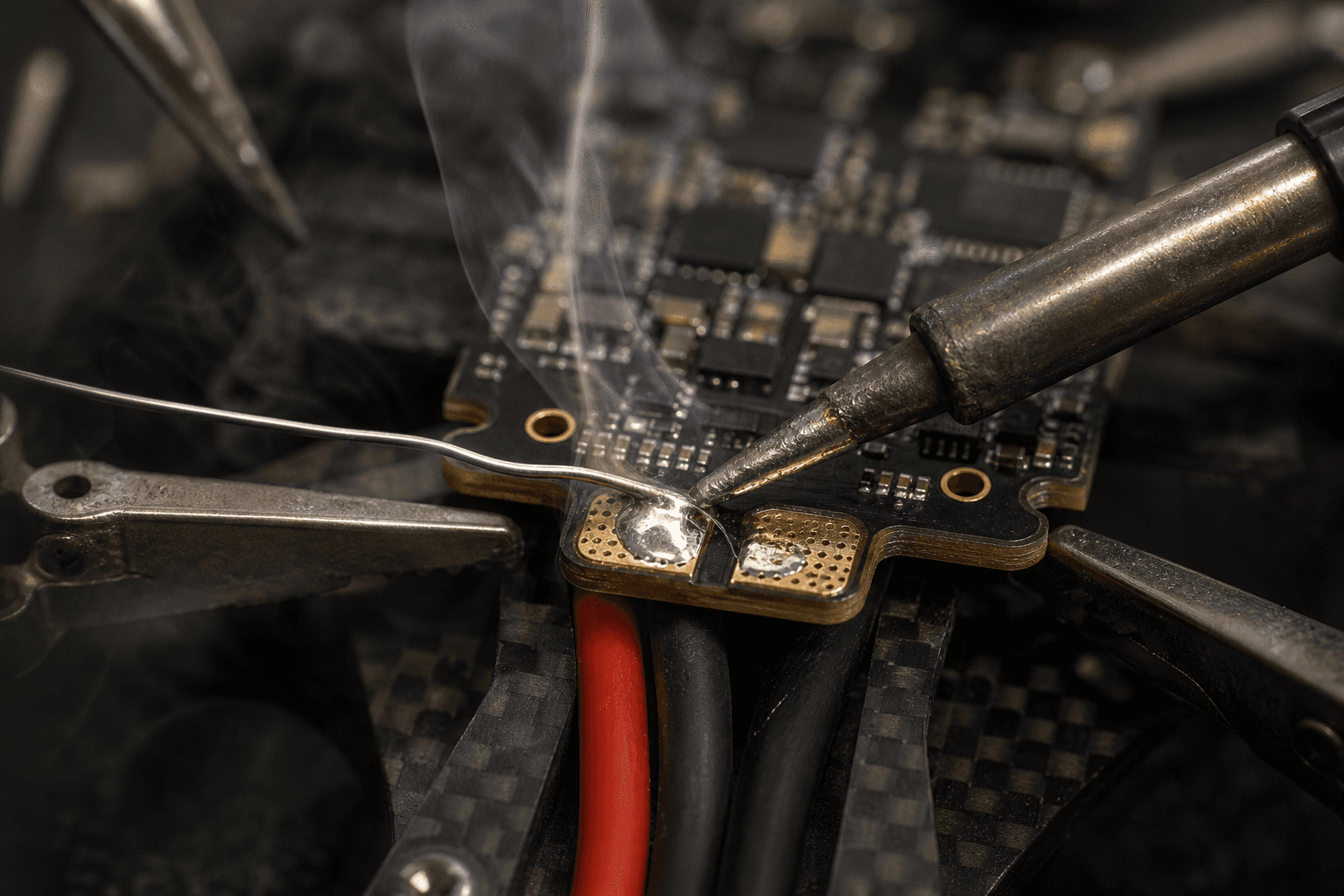 Soldering ESCs and pads without lifting traces